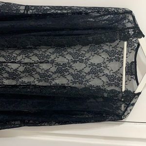Intimate long lace open cardigan